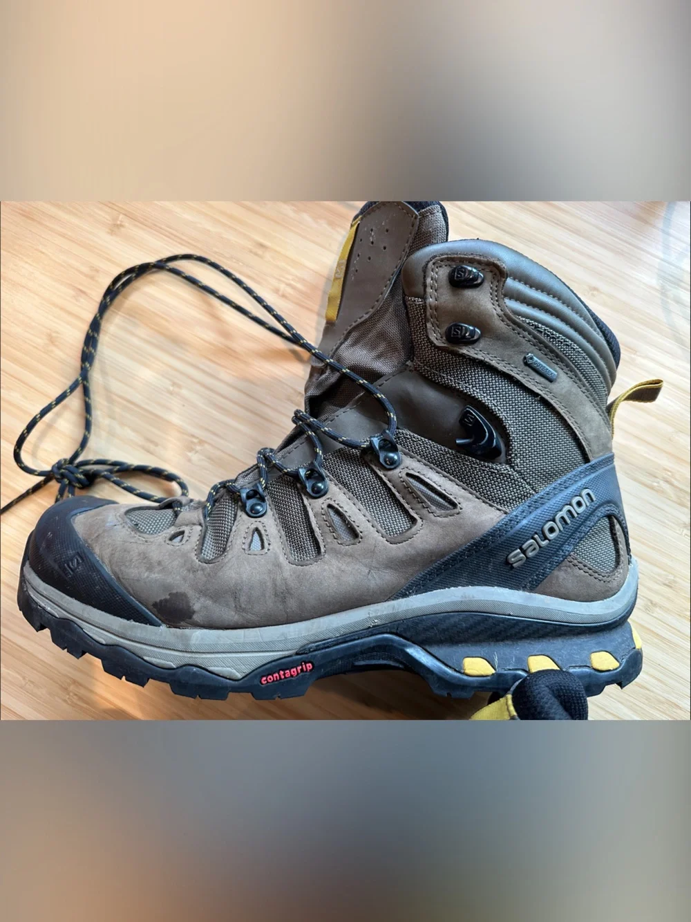 Salomon Brown and Black Men's Trail Hiking Boots - size 11